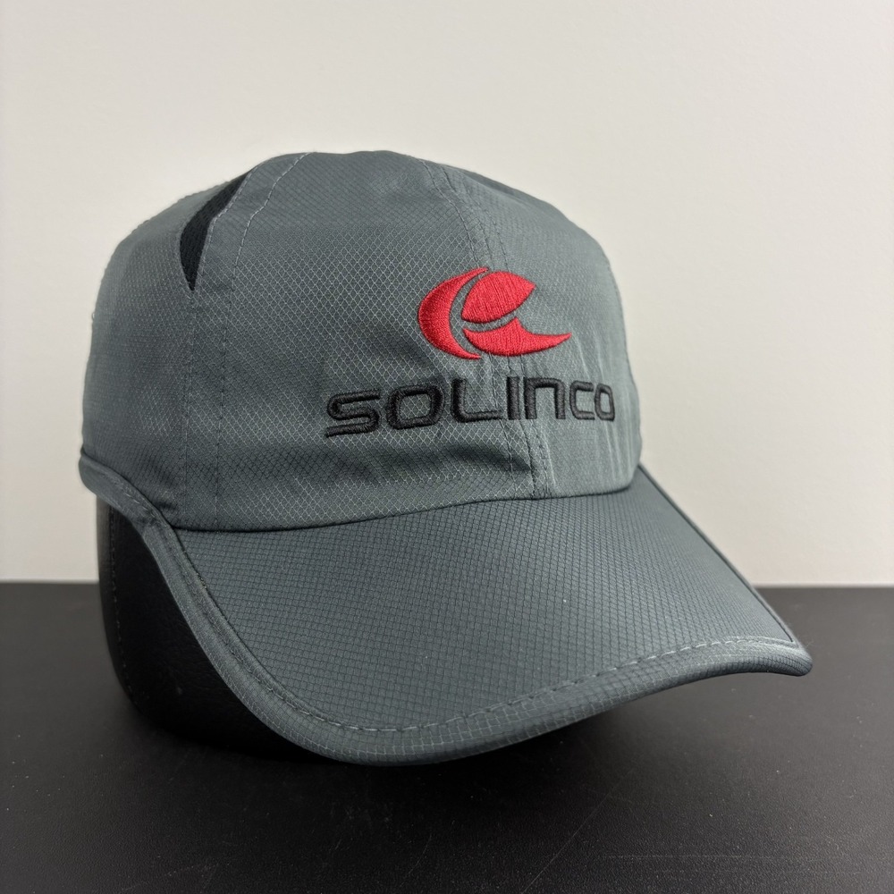 Solinco Tennis Hat Gray Performance Moisture Wicking Court Strapback Cap